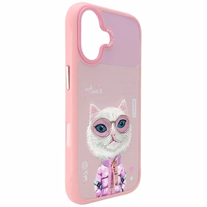 Nimmy Cool&Cute 2.0 Kaķa apvalks viedtālrunim iPhone 17 - rozā