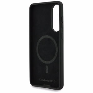 Чехол Karl Lagerfeld Silicone Nauble Heads And Circle MagSafe для Samsung Galaxy S25 Edge - чёрный