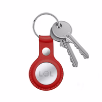 Crong Leather maciņš with atslēgu piekariņš – aizsargājošs leather maciņš with key ring Apple AirTag 1/2 (sarkans)
