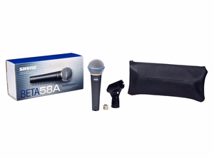 Shure BETA 58A – vadu dinamiskais vokālais mikrofons, tumši pelēks