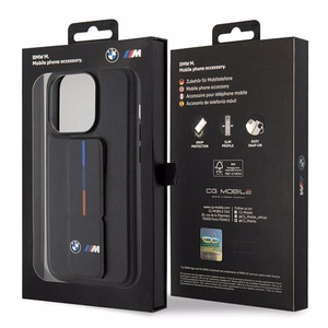 BMW Grip Hot Stamp viedtālruņa apvalks iPhone 15 Pro Max - melns