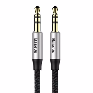Baseus Yiven аудио кабель mini jack 3,5 мм AUX, 1 м (чёрный+серебряный)
