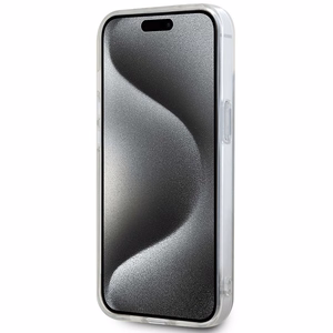 DKNY IML rūtainais mono raksts un drukātas svītras Magnētiskais viedtālruņa apvalks iPhone 15 / 14 / 13 - bēša