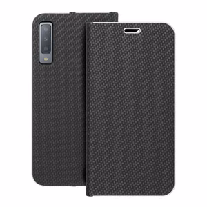 LUNA Book Carbon viedtālruņa apvalks SAMSUNG A7 2018 melns