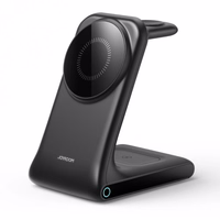 Bezvadu lādētājs Joyroom "JR-W15 3in1" melns 15W (priekš iPhone / Apple Watch / Airpods)