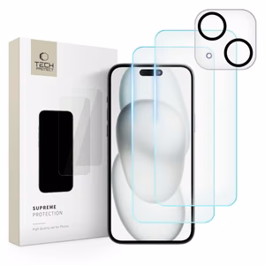 Tech-Protect Supreme komplekts iPhone 15 2x rūdītais stikls ekrānam / rūdītais stikls kamerai