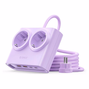 Orico PDC25 25W 6in1 strāvas sadalītājs 2x AC + 2x USB-A + 2x USB-C - violets