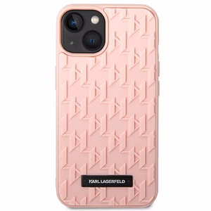 Karl Lagerfeld 3D Monogram viedtālruņa apvalks iPhone 14 Plus - rozā