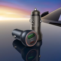 Borofone Auto lādētājs BZ32B Fresh - USB + C tipa - QC 3.0 PD 48W pelēks