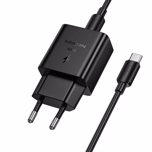 Phone charger Hoco USB C QC PD 25W + cable USB C to USB C N76 black