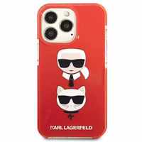 Karl Lagerfeld Karl & Choupette Head viedtālruņa apvalks iPhone 13 Pro / iPhone 13 - sarkans