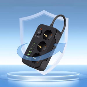 TECH-PROTECT PC3X6 PAGARINĀTĀJS 3 USB & 3 TYPE-C & 3 LIGZDU 200CM MELNS
