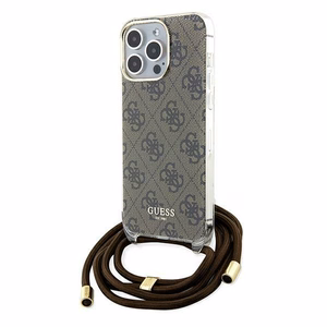 Guess Crossbody Cord 4G Print viedtālruņa apvalks iPhone 15 Pro Max - brūns