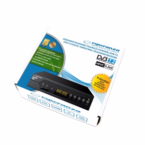 Esperanza EV107R – DVB-T2 H.265/HEVC digitālās virszemes televīzijas uztvērējs, melns