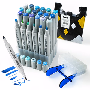 Double-sided Marker Pens ARRTX Oros, 24 Colours, zils tone shade