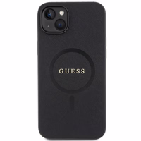 Guess GUHMP15MPSAHMCK iPhone 15 Plus 6.7" melns/melns cietais apvalks Saffiano MagSafe