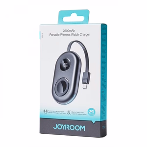 Portatīvais lādētājs Joyroom JR-W09 melns 2500mAh (bezvadu uzlāde) + iebūvēts Type-C kabelis