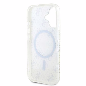 Guess IML 4G Fons Magnētiskais viedtālruņa apvalks iPhone 16 Plus - balts
