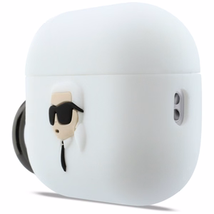 Karl Lagerfeld Silicone Karl Head 3D maciņš AirPods Pro 3 balts