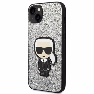 Viedtālruņa apvalks Karl Lagerfeld KLHCP14MGFKPG iPhone 14 Plus 6.7\" sudrabains / sudrabains Glitter Flakes Ikonik