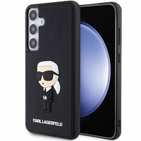 Karl Lagerfeld 3D Gumijas Ikonik viedtālruņa apvalks Samsung Galaxy S24 - melns