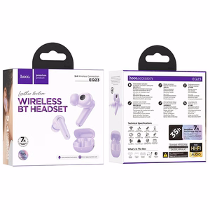 HOCO bezvadu austiņas bluetooth TWS EQ23 violetas