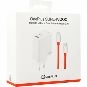 Lādētājs OnePlus SuperVOOC 120W USB-C/USB-A + USB-C uz USB-C kabelis balts