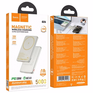Portatīvais lādētājs saderīgs ar MagSafe Hoco 5000 mAh QC PD 2A 20W Q26 oranžs