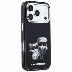 Karl Lagerfeld Smooth Karl & Choupette Bodies Sketch vāciņš modelim iPhone 18 Pro Max / 17 Pro Max, saderīgs ar MagSafe – melns