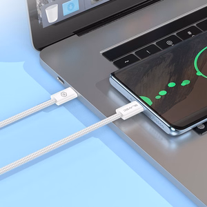 Blavec Cable Candy braided - Type C to Lightning - PD 20W 2,4A 3 metres Apple CarPlay (CCA-CL24W30) white