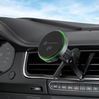 FORCELL F-GRIP ātrās uzlādes magnētiskais automobiļa turētājs priekšējā stikla / ventilācijas atverei ar bezvadu uzlādi saderīgs ar MagSafe Qi2 15W pelēks