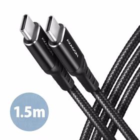 Axagon USB-C uz USB-C kabelis 1.5m 60W HQ melns BUCM-CM15AB