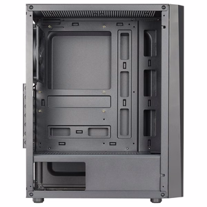 Aerocool DELTABKV1 ATX datora korpuss ar RGB priekšpusi, pilnu sānu logu un 12 cm ventilatoru, melns