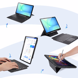 Dux Ducis DK sērijas tastatūras maciņš Samsung Tab S10 FE+ (Plus) ar fona apgaismojumu, melns