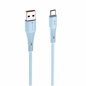 FORCELL F-ENERGY C342 kabelis USB A uz Type C QC4.0 3A 66W Silikona 1 m zils