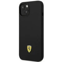 Viedtālruņa apvalks Ferrari FEHCP14MSIBBK iPhone 14 Plus 6.7 melns silikona metāla logotips