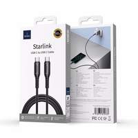 WiWU - Starlink sērijas datu kabelis Wi-C043E USB C uz USB C 30W - melns