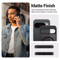 Crong Hybrid Matte Magnetic - MagSafe maciņš Google Pixel 10 Pro XL (melns)