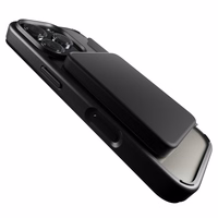 Puro Book Mag Magnētiskais ādas apvalks ar vāciņu un kartes slotu iPhone 16 Pro - melns