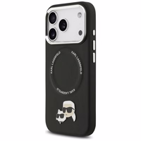 Karl Lagerfeld Karl & Choupette Pins MagSafe apvalks viedtālrunim iPhone 17 Pro Max - melns