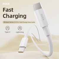 Rock Kabelis P8 Pamatsērija - Type-C uz Type-C kabelis - PD 60W 3A - 1 metrs balts (m)