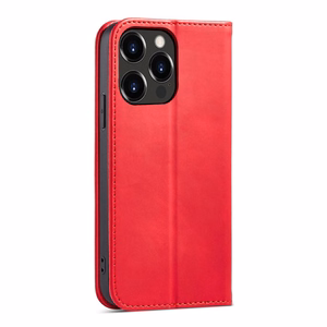 Magnet Fancy Case viedtālruņa apvalks iPhone 14 Pro Max ar flip vāciņu, maku funkciju un statīvu - sarkanās krāsas
