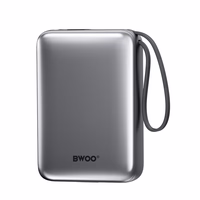 BWOO portatīvais lādētājs P73 22.5W 20000 mAh with 2 built-in cables 1 x USB-C 1 x Lightning melns