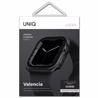 Uniq maciņš Valencia Apple Watch Series 4/5/6/7/8/SE/SE2 45/44mm. grafīta/grafīta