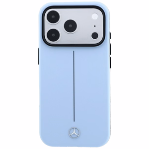 Mercedes Semi Wrap Iconic Line MagSafe ādas maciņš, paredzēts iPhone 18 Pro Max / 17 Pro Max, zils