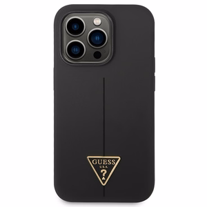 Guess GUHCP14XSLTGK iPhone 14 Pro Max 6.7" melns cietais silikona viedtālruņa apvalks Triangle