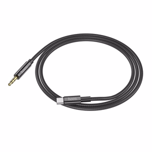 AUX kabelis Jack 3,5 mm uz USB C Hoco 1 m UPA19 melns
