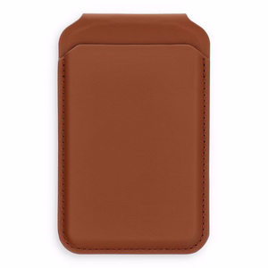 Ādas maks ar statni, saderīgs ar MagSafe Satechi Vegan Leather Wallet Stand brūns
