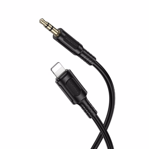 Borofone AUX kabelis BL25 Nice - Lightning uz jack 3,5mm - 1 metrs melns