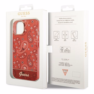 Guess GUHCP14MHGBNHR iPhone 14 Plus 6.7 "sarkans/sarkans cietais apvalks Bandana Paisley